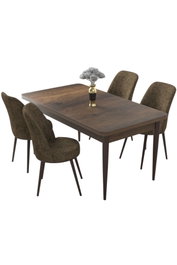 Hanah Home Juego de Mesa y Sillas de Comedor de 5 Piezas Barroco y Marrón